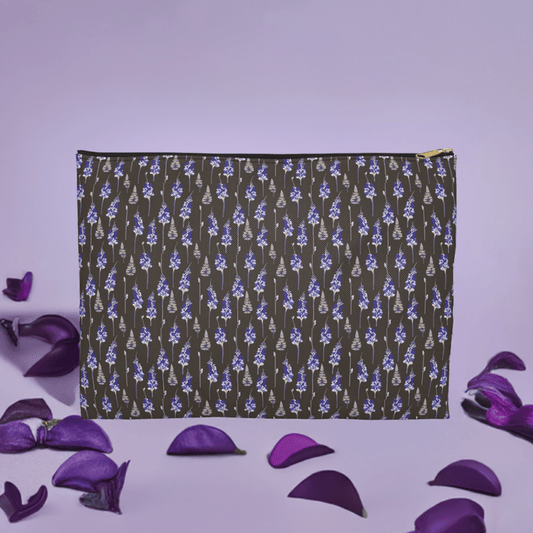 Delphinium Flower Cosmetic Travel Bag - Ruppy's Creations