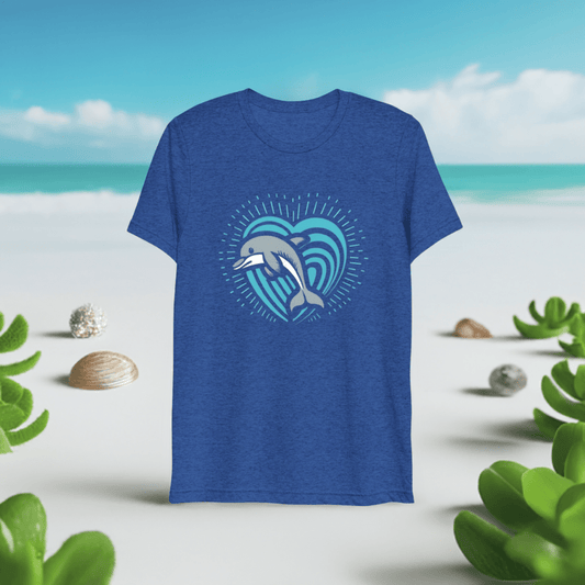 Dolphin Love Tri - blend Women's T-shirt - Ruppy's Creations
