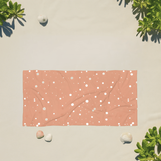 Dots on Peach Luxury Beach Towel - Ruppy's Creations