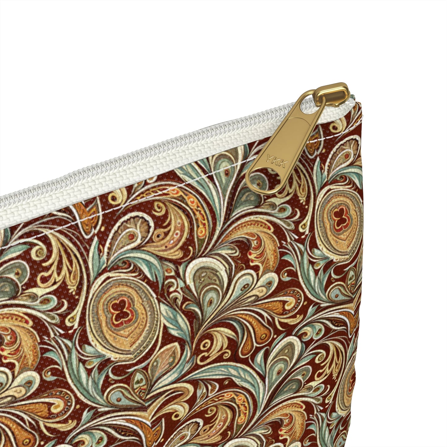 Earth Tone Paisley Cosmetic Travel Bag - Ruppy's Creations