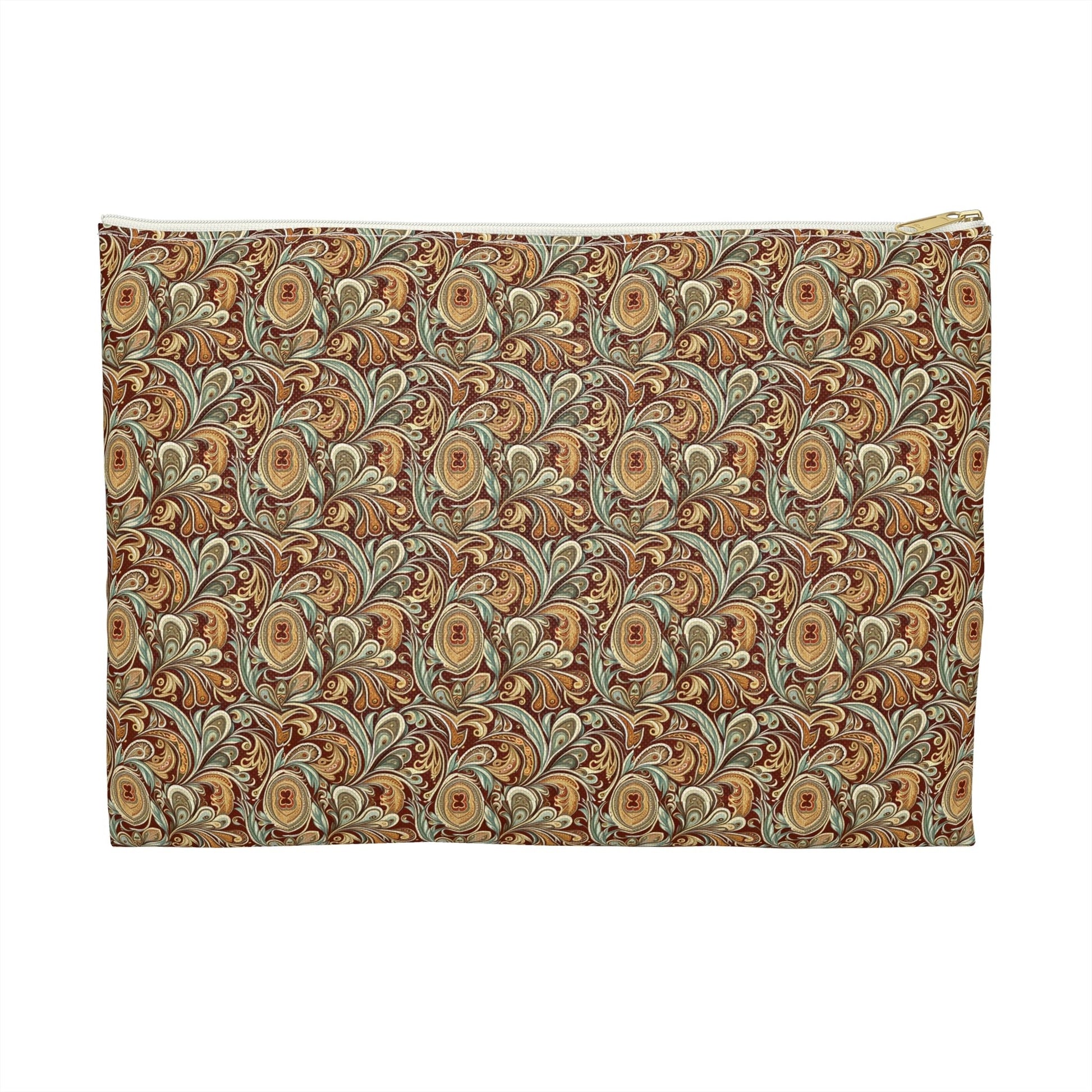 Earth Tone Paisley Cosmetic Travel Bag - Ruppy's Creations