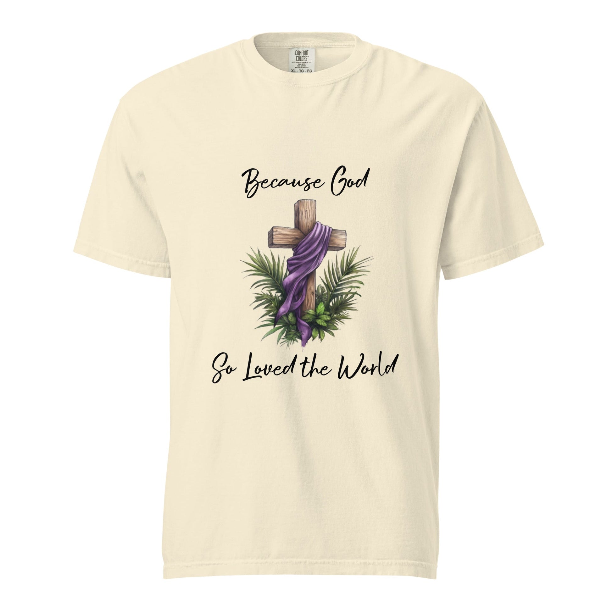 Easter Because God Heavyweight T-shirt - Ruppy's Creations