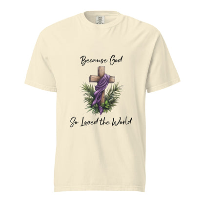 Easter Because God Heavyweight T-shirt - Ruppy's Creations