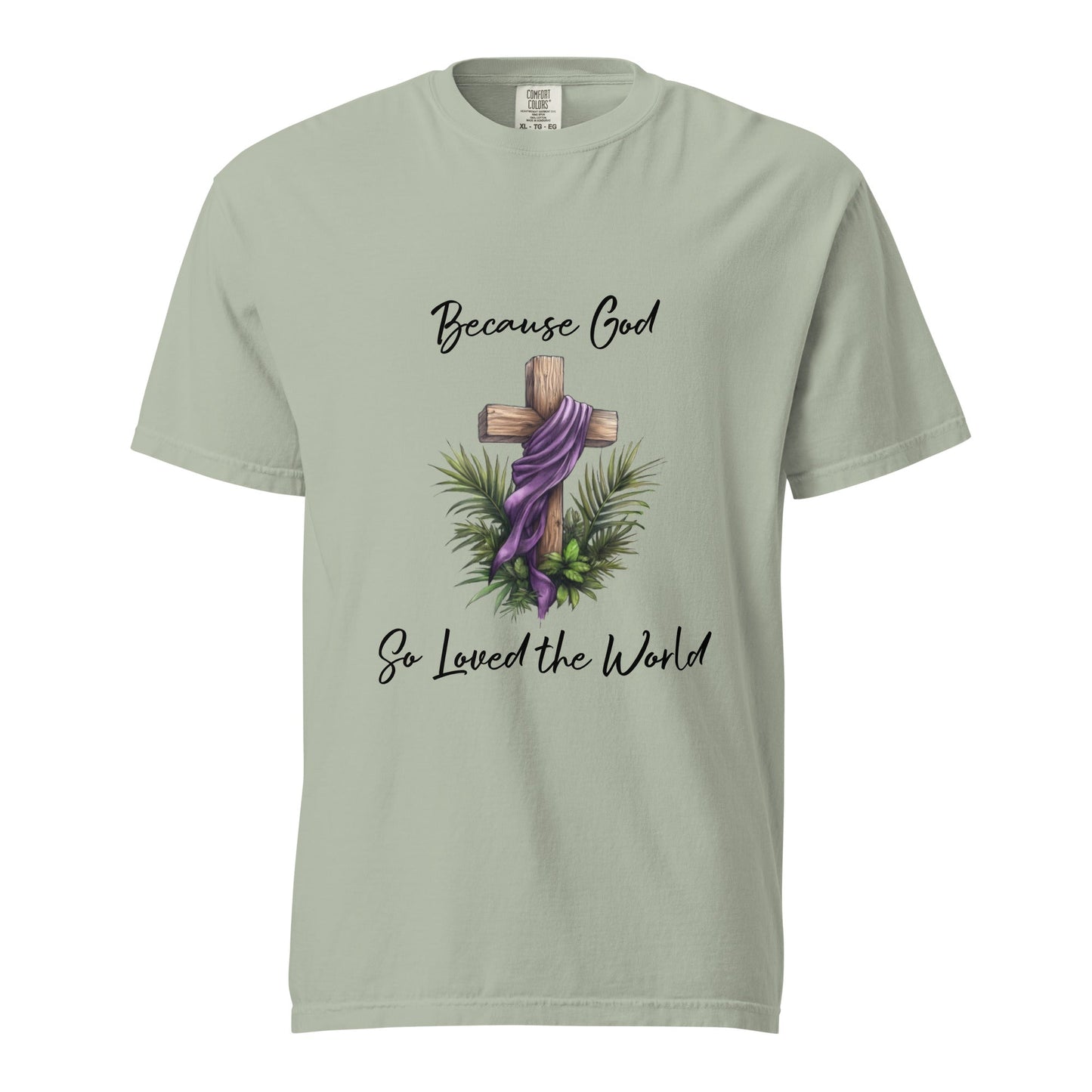 Easter Because God Heavyweight T-shirt - Ruppy's Creations