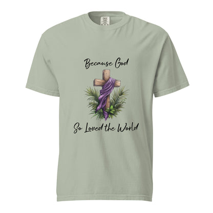 Easter Because God Heavyweight T-shirt - Ruppy's Creations