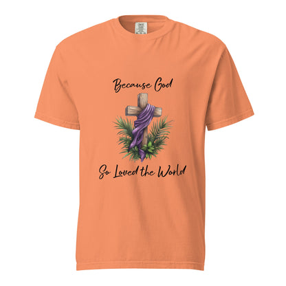 Easter Because God Heavyweight T-shirt - Ruppy's Creations