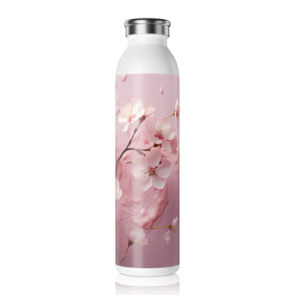 Elegant Cherry Blossom Slim Water Bottle - Floral Design for Hydration on the Go - Ruppy's Creations