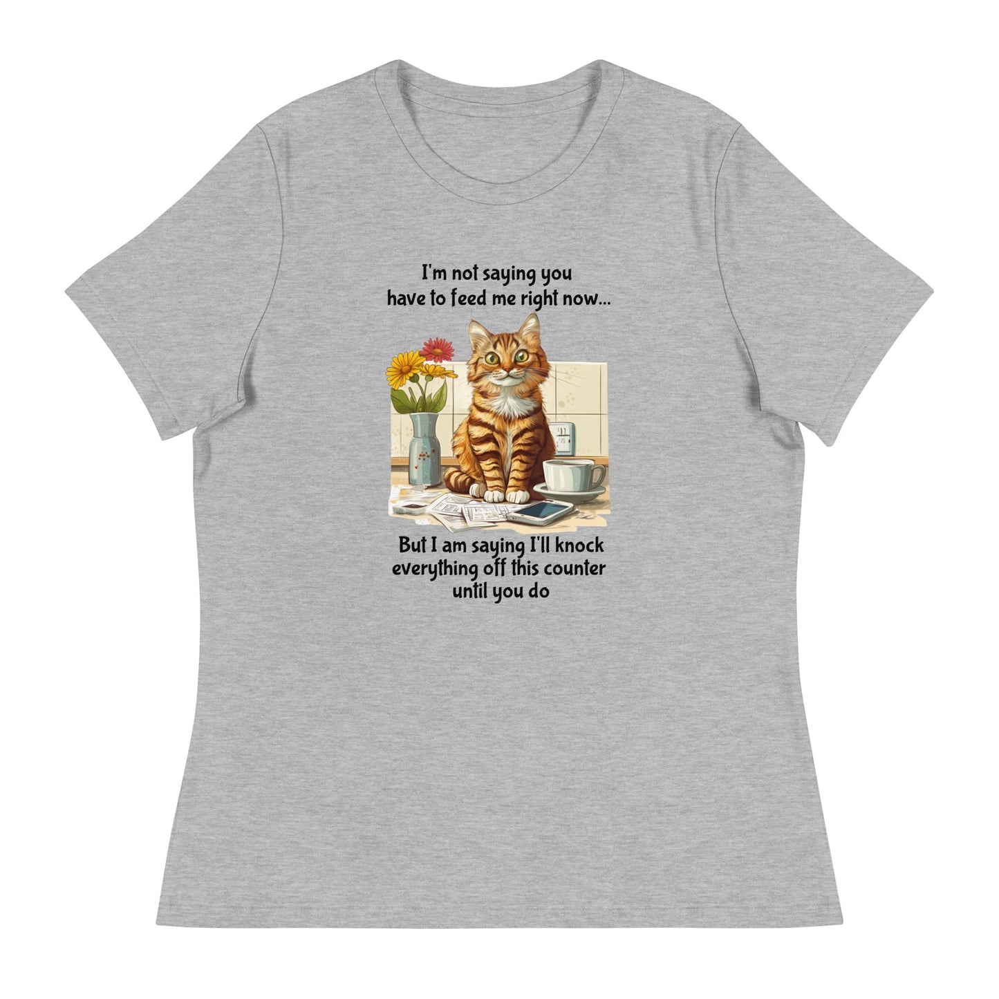 Feed Me Cat Women's Relaxed T-Shirt - Ruppy's Creations