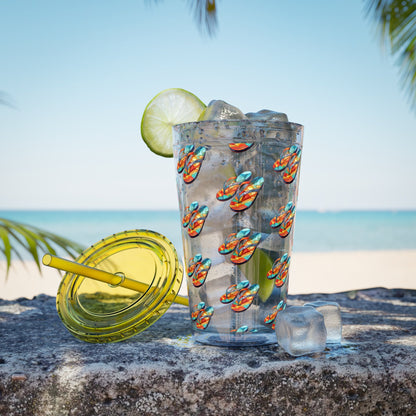Flip Flop Sunsplash Acrylic Travel Cup with Straw, 16oz - Ruppy's Creations