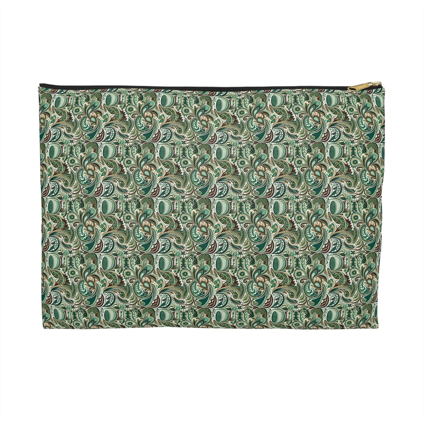 Green Paisley Cosmetic Travel Bag - Ruppy's Creations