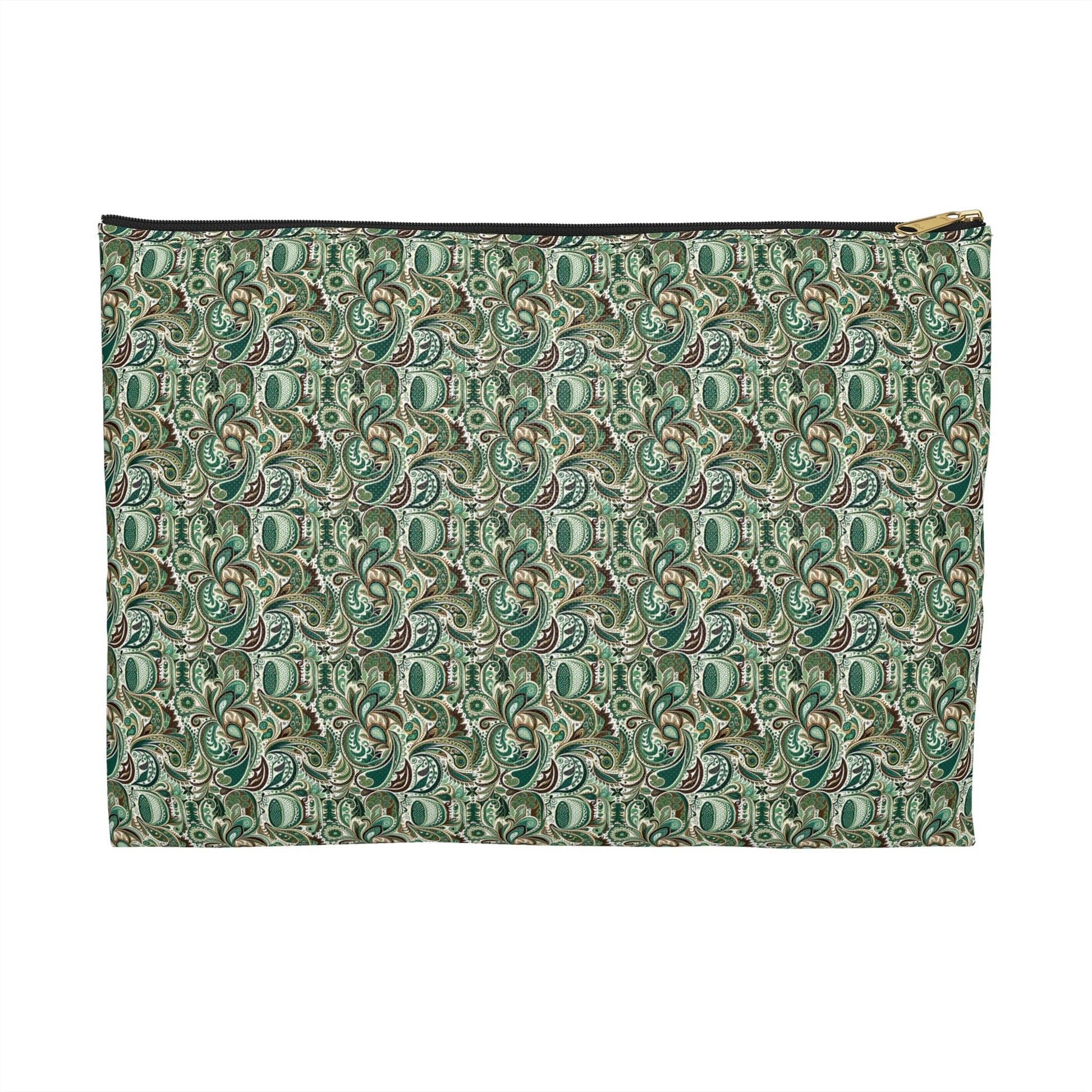 Green Paisley Cosmetic Travel Bag - Ruppy's Creations