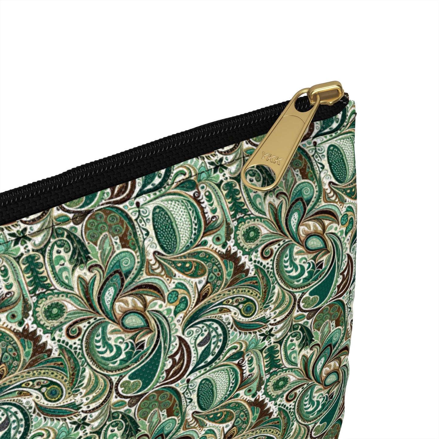 Green Paisley Cosmetic Travel Bag - Ruppy's Creations