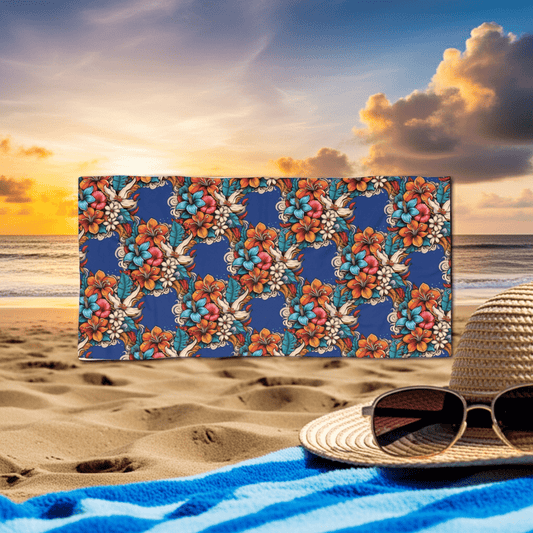 Hawaiian Floral Luxury Beach Towel - Ruppy's Creations