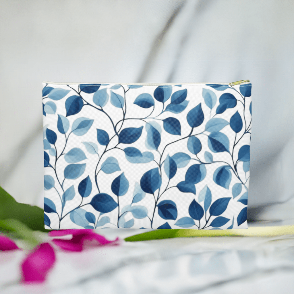 Hues of Blue Vines Cosmetic Travel Bag - Ruppy's Creations