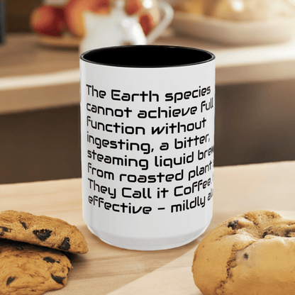 Humorous Alien Coffee Mug - 'Earth Species Need Coffee' - 15oz - Ruppy's Creations
