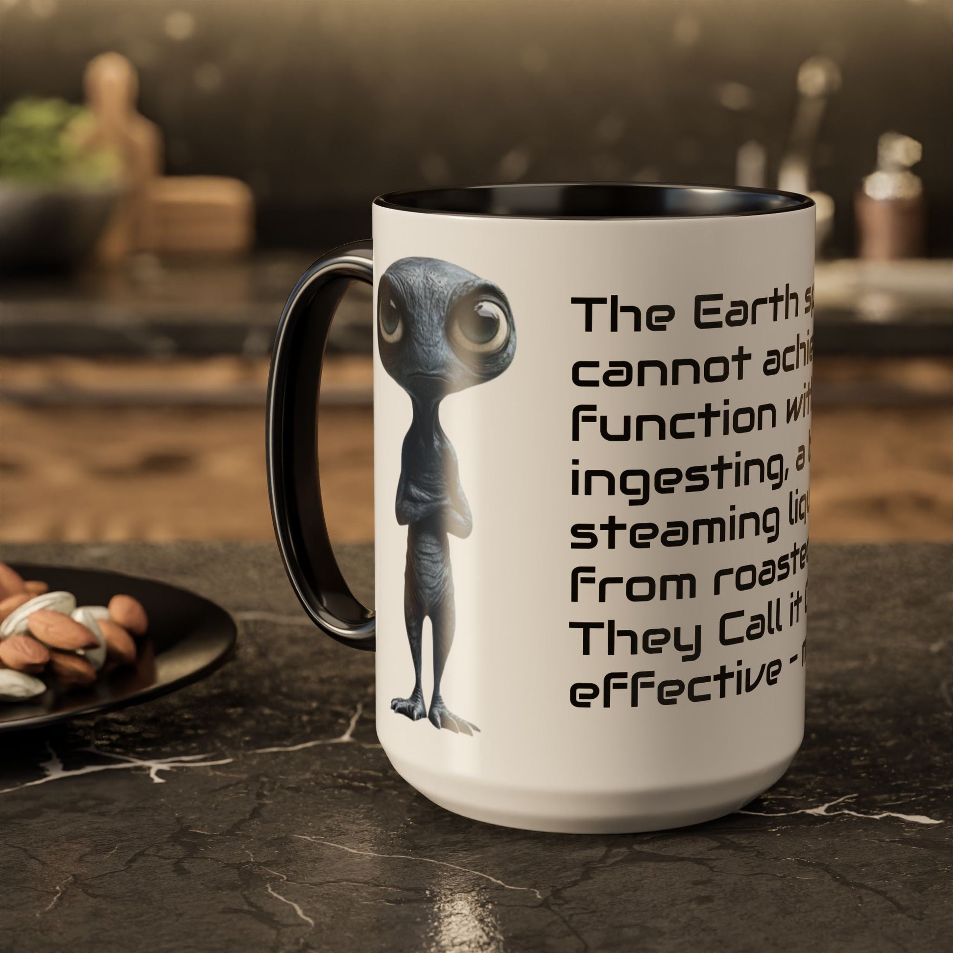 Humorous Alien Coffee Mug - 'Earth Species Need Coffee' - 15oz - Ruppy's Creations