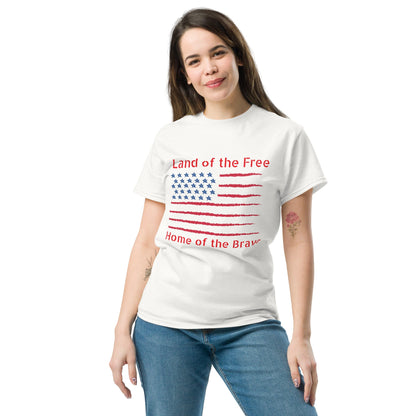 Land of the Free Patriotic Unisex Classic Fit T-shirt - Ruppy's Creations