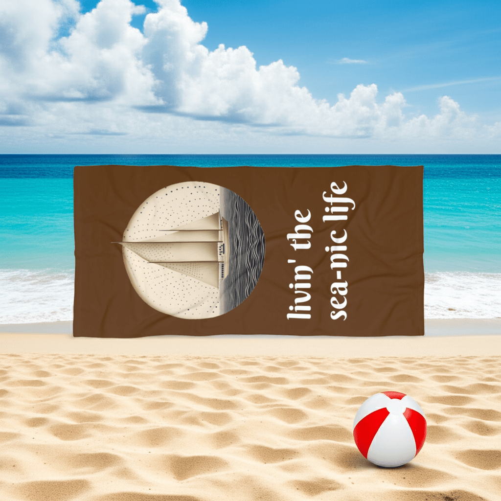 Livin' the Sea - nic Life Luxury Beach Towel - Ruppy's Creations