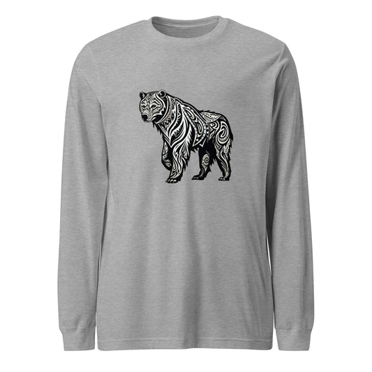 Mens Full Tribal Bear Long Sleeve Tee - Ruppy's Creations