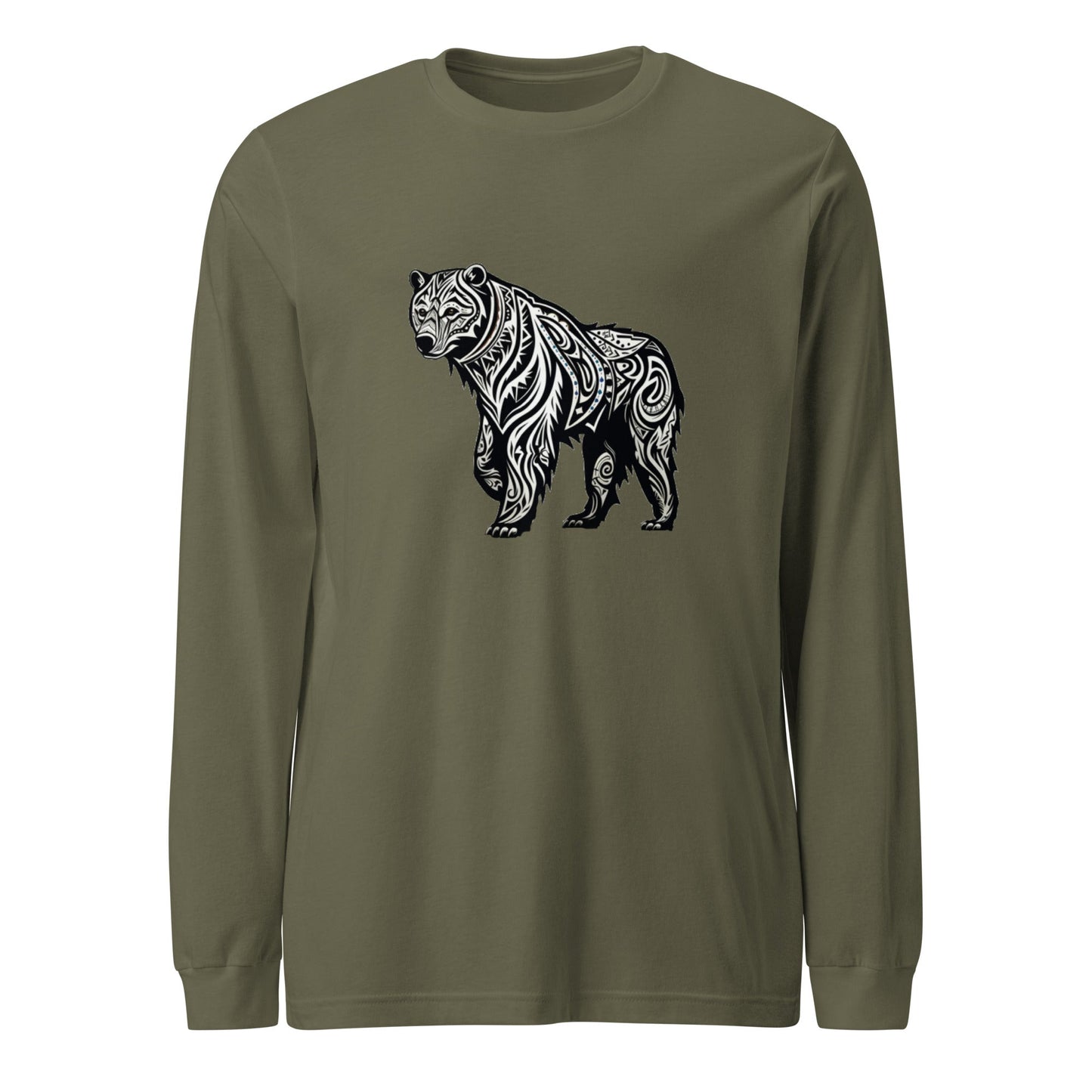 Mens Full Tribal Bear Long Sleeve Tee - Ruppy's Creations