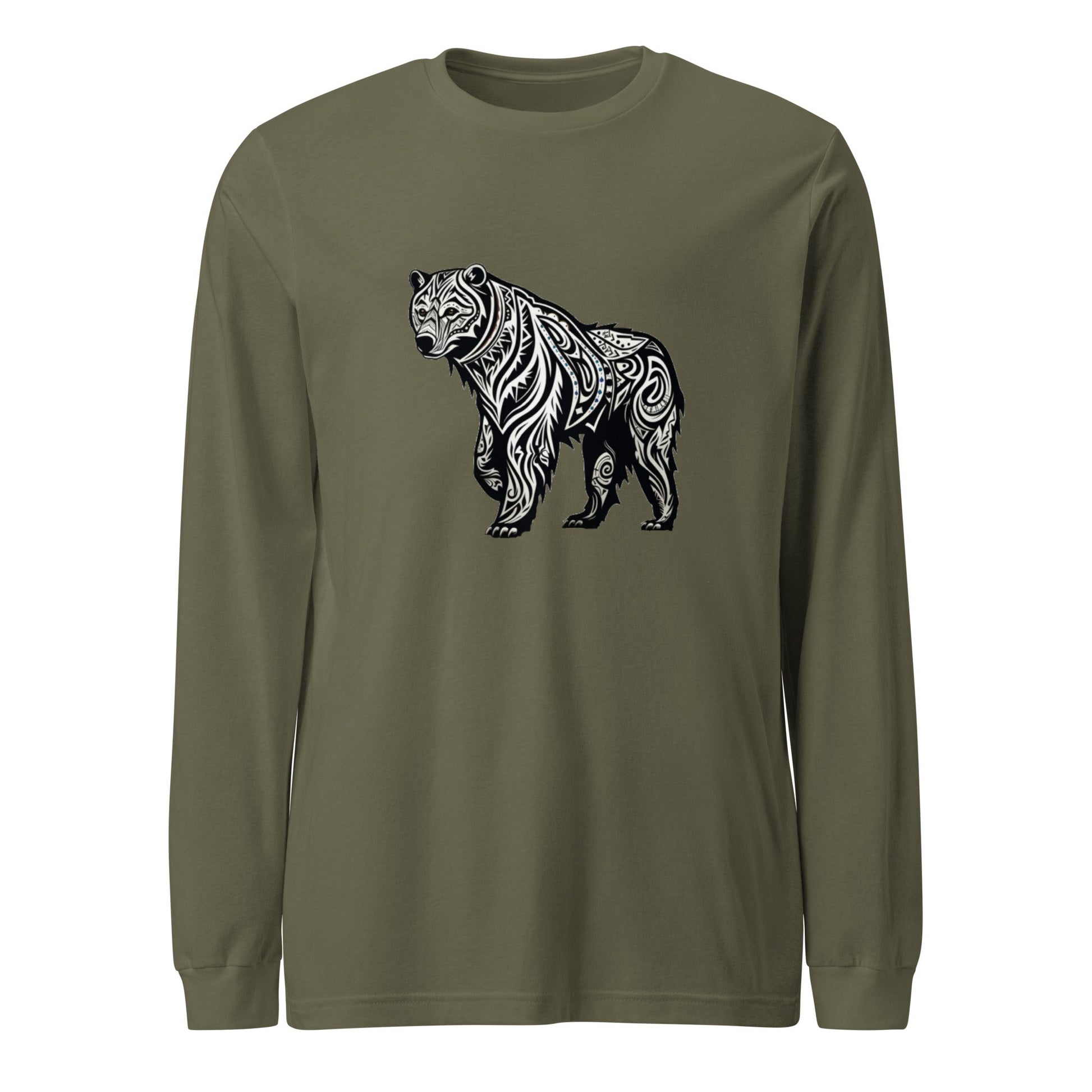 Mens Full Tribal Bear Long Sleeve Tee - Ruppy's Creations