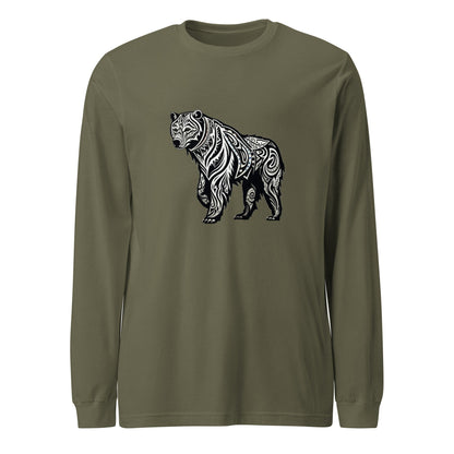 Mens Full Tribal Bear Long Sleeve Tee - Ruppy's Creations