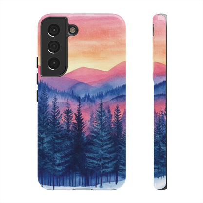 Mountain Winter Sunset Tough Cell Phone Case - Ruppy's Creations