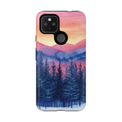 Mountain Winter Sunset Tough Cell Phone Case - Ruppy's Creations