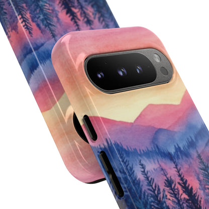 Mountain Winter Sunset Tough Cell Phone Case - Ruppy's Creations