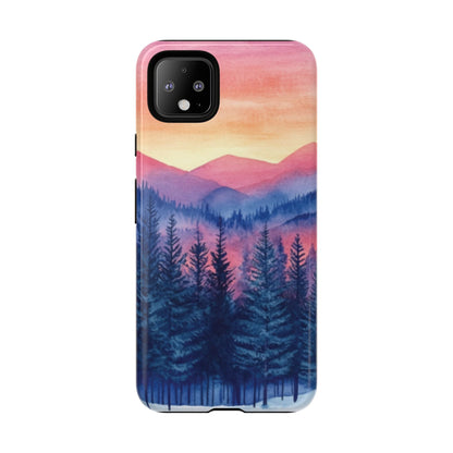 Mountain Winter Sunset Tough Cell Phone Case - Ruppy's Creations