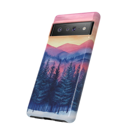 Mountain Winter Sunset Tough Cell Phone Case - Ruppy's Creations