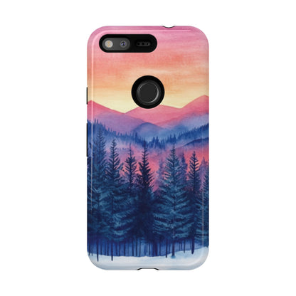 Mountain Winter Sunset Tough Cell Phone Case - Ruppy's Creations