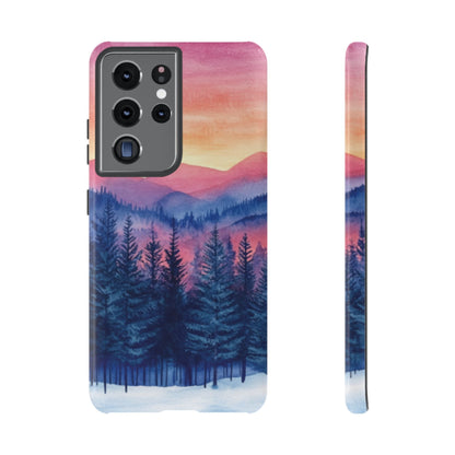 Mountain Winter Sunset Tough Cell Phone Case - Ruppy's Creations