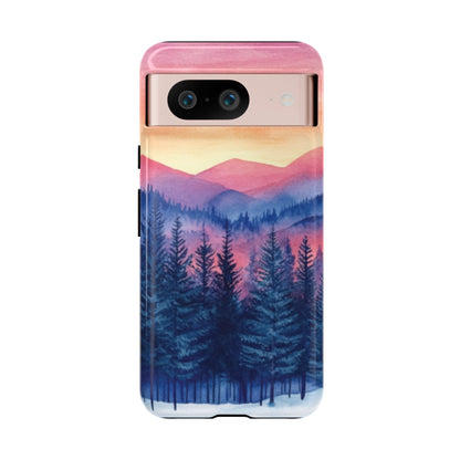 Mountain Winter Sunset Tough Cell Phone Case - Ruppy's Creations