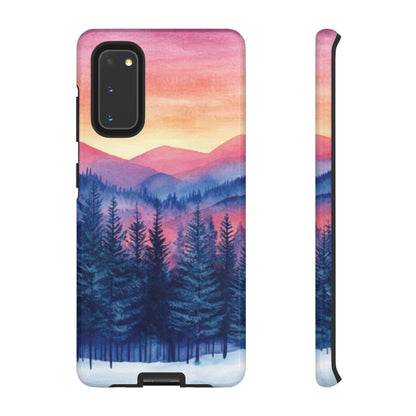 Mountain Winter Sunset Tough Cell Phone Case - Ruppy's Creations