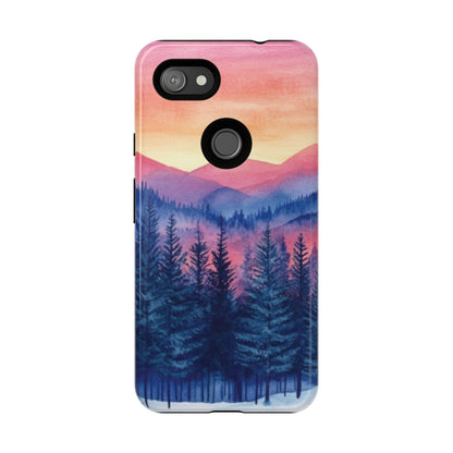 Mountain Winter Sunset Tough Cell Phone Case - Ruppy's Creations