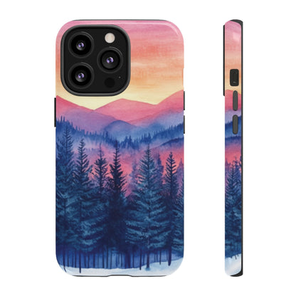 Mountain Winter Sunset Tough Cell Phone Case - Ruppy's Creations