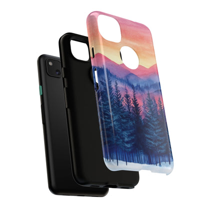 Mountain Winter Sunset Tough Cell Phone Case - Ruppy's Creations