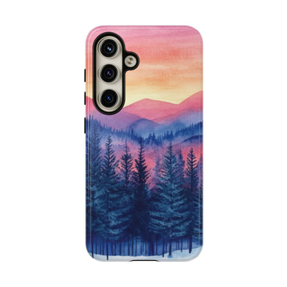 Mountain Winter Sunset Tough Cell Phone Case - Ruppy's Creations