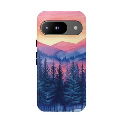 Mountain Winter Sunset Tough Cell Phone Case - Ruppy's Creations