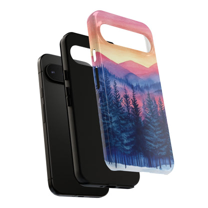 Mountain Winter Sunset Tough Cell Phone Case - Ruppy's Creations