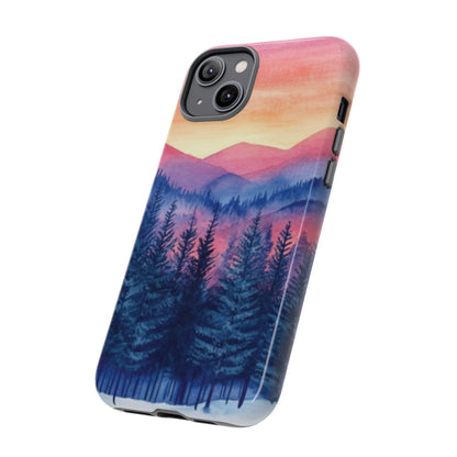 Mountain Winter Sunset Tough Cell Phone Case - Ruppy's Creations