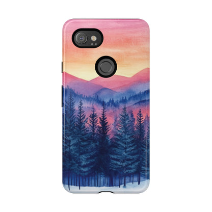Mountain Winter Sunset Tough Cell Phone Case - Ruppy's Creations