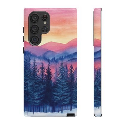 Mountain Winter Sunset Tough Cell Phone Case - Ruppy's Creations
