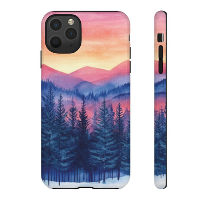 Mountain Winter Sunset Tough Cell Phone Case - Ruppy's Creations