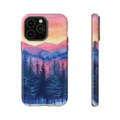 Mountain Winter Sunset Tough Cell Phone Case - Ruppy's Creations