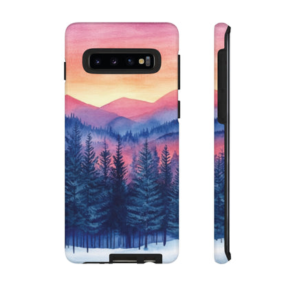 Mountain Winter Sunset Tough Cell Phone Case - Ruppy's Creations