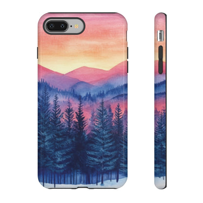 Mountain Winter Sunset Tough Cell Phone Case - Ruppy's Creations
