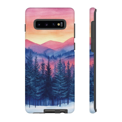 Mountain Winter Sunset Tough Cell Phone Case - Ruppy's Creations