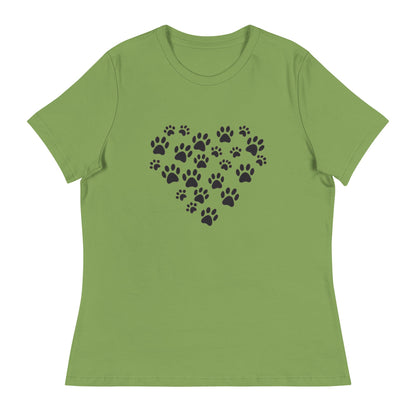 Paw Print Heart Women's Relaxed T-Shirt - Ruppy's Creations